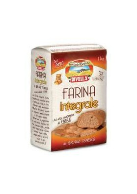 DIVELLA FARINA INTEGRALE KG.1 PZ.10 - Carton de 10 pièces