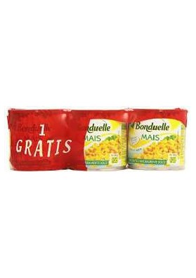 BONDUELLE MAIS GR.300X2+1 PZ.4 - Carton de 4 pièces