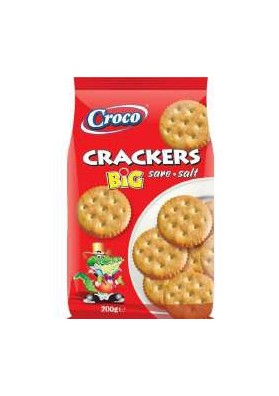 CROCO.CRACKERS BIG BUSTA SALATO GR200X12 - Carton de 12 pièces