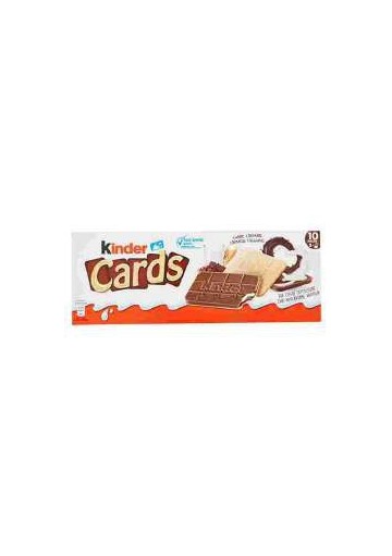 FERRERO KINDER CARDS LAT/CACAO GR128 X20 - Carton de 20 pièces
